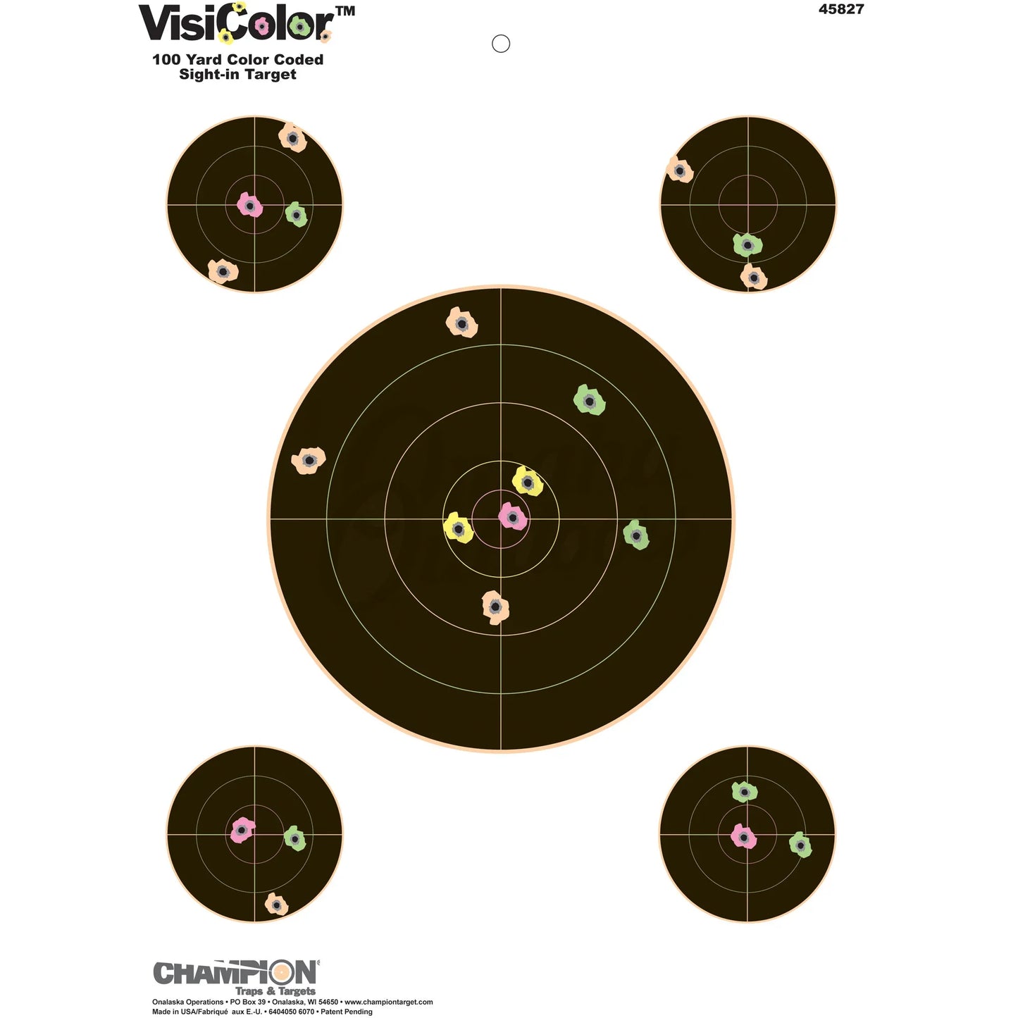 Champion | VisiColor Target 4 Extra Bullseyes | 13x18 | 10 Pack