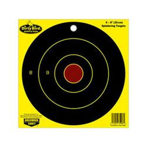 Birchwood Casey | Dirty Bird 8" Yellow Round Paper Target Indoor/Outdoor Yellow | 8Pk