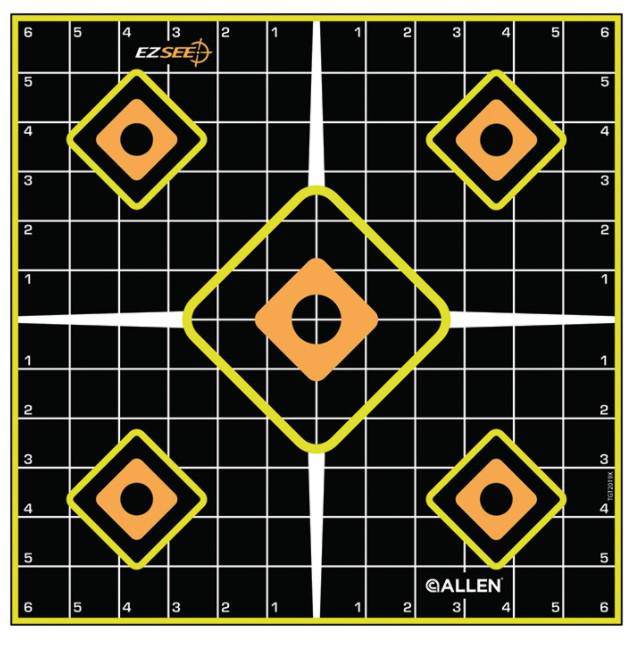 Allen | Ez See 12" Sight-In Grid Adhesive Target | 5 Per Pack