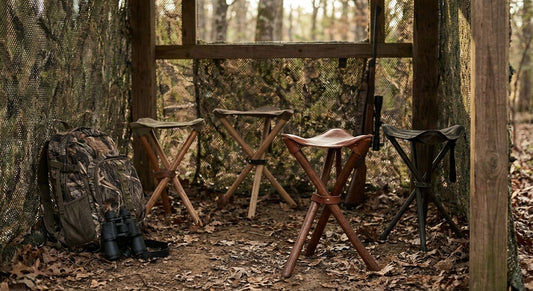 Hunting stools and chairs for hide use