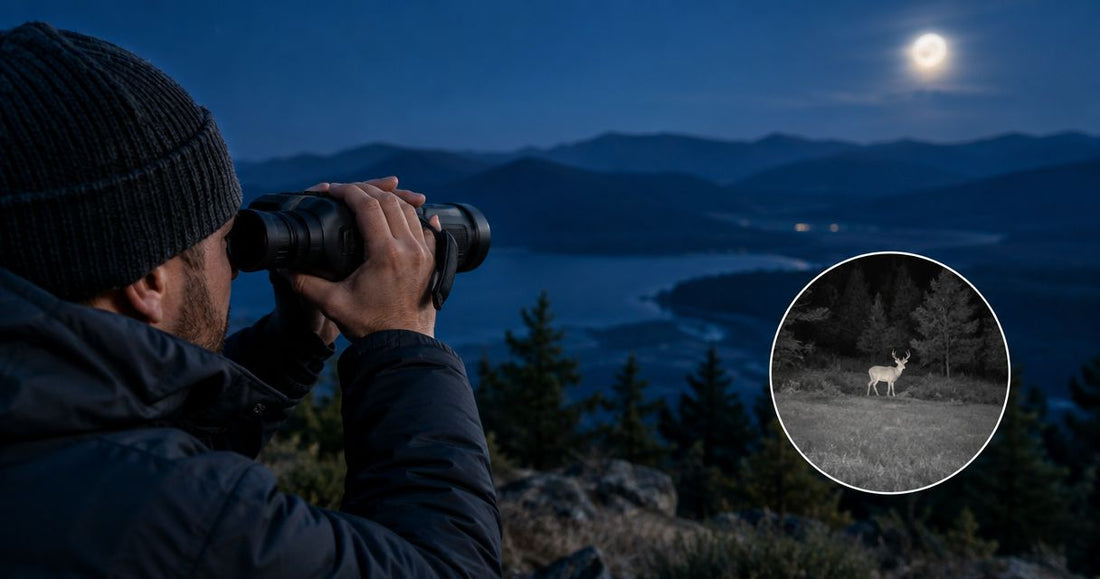 How far can the Sytong HT 66 see at night?