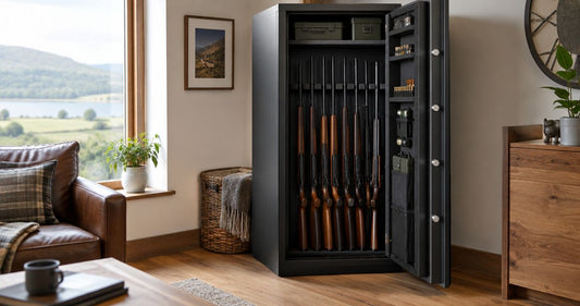 Gun cabinets for shotgun certificate holders