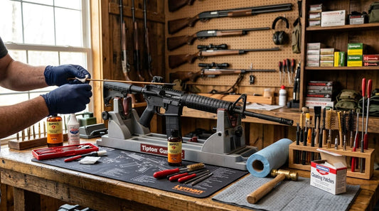 Gun cleaning stations for gun rooms