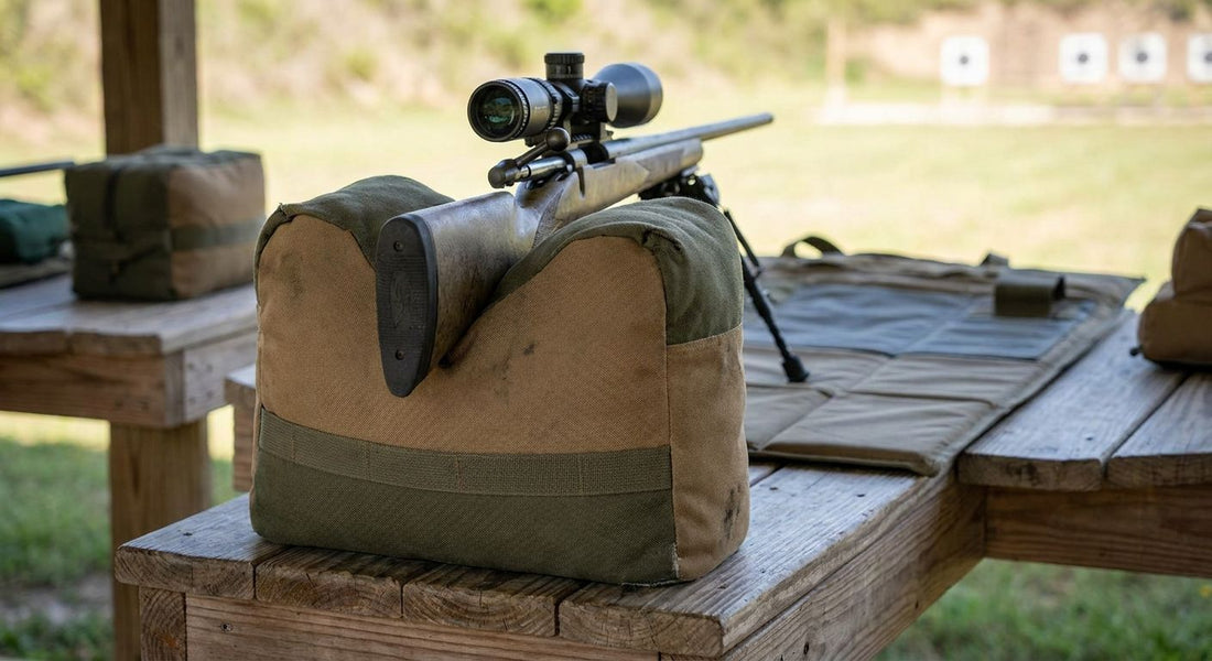 Rifle rests and shooting bags for bench shooting