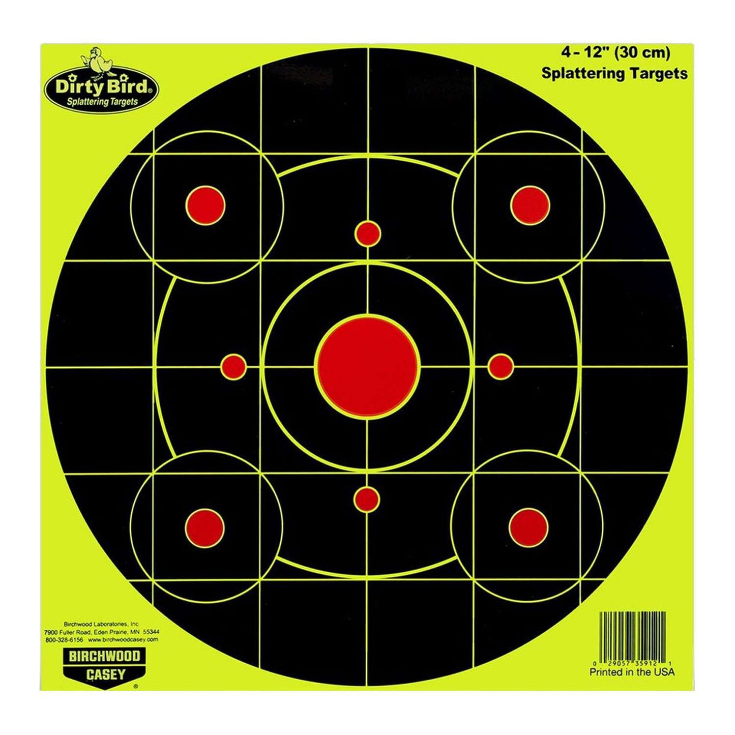 BIRCHWOOD CASEY |  TARGET DIRTY BIRD 12" |  BULLSEYE Target | 4PK