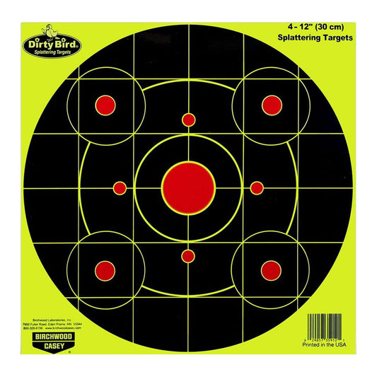 BIRCHWOOD CASEY |  TARGET DIRTY BIRD 12" |  BULLSEYE Target | 4PK
