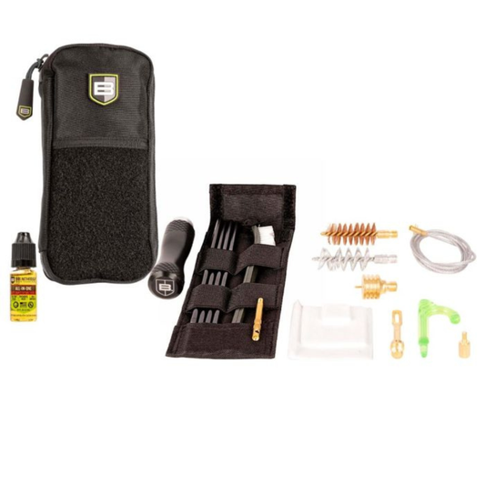 Breakthrough Clean Technologies | Badge Series Rod & Pull-Through Cleaning Kit w/ Molle Pouch | 12 Gauge