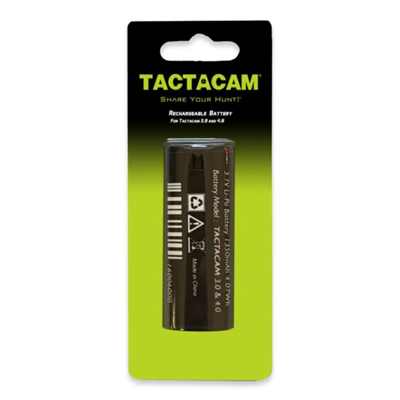Tactacam | Rechargeable Battery for 6.0/5.0/Solo/Solo Xtreme Cameras