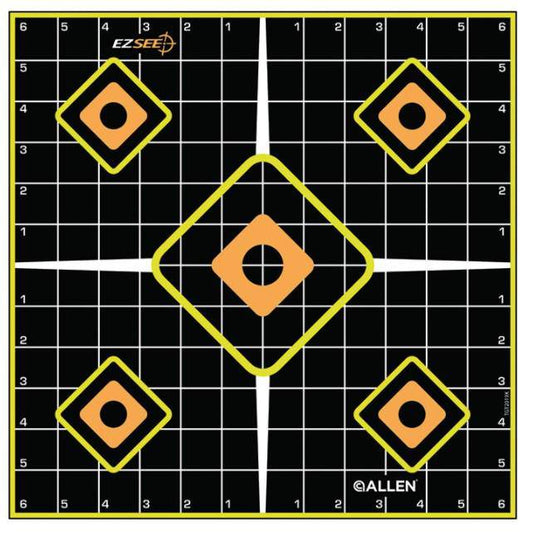 Allen | Ez See 12" Sight-In Grid Adhesive Target | 5 Per Pack