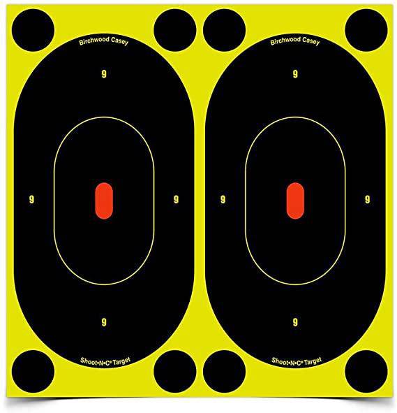Shoot'N'C Reactictive/Splatter Self Adhesive Target Plus Repair silhouette 7" With 48 Plasters